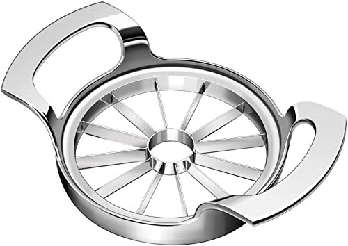 Apple Slicer Heavy Duty,Stainless Steel Apple Cutter,Upgraded Version 12-Blade Extra Large Apple Corer Peeler, Ultra-Sharp Fruit Corer, Rust Resistant Wedger, Divider for Up to 4 Inches Apples