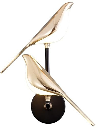 TPWEWRX Moderne Wandleuchten Vogel Wandlampe mit Acryl Lampenschirm Art Deco Wandleuchte Beleuchtungskörper Schlafzimmer Dekoration für Flur Wohnzimmer (Warm light,2 Light)
