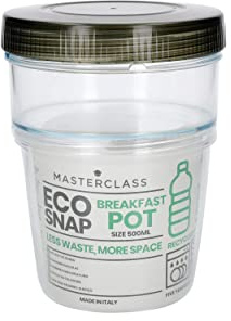 MasterClass Recycled Eco Snap Breakfast Pot, 5 ml, Card Insert, Clear, Grey