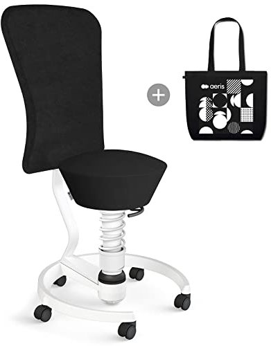 aeris Swopper – Hocker mit Lehne – Bürohocker höhenverstellbar – Schreibtischstuhl gegen Rückenschmerzen – Ergonomischer Bürostuhl und Sitztrainer, Feder Low