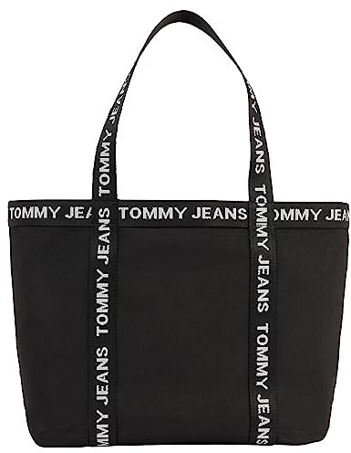 Tommy Jeans Damen Tote Bag Tasche Essentials Mittelgroß, Schwarz (Black), Onesize