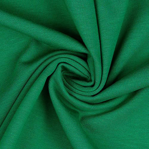 VmG-Store Jersey Stoff UNI Meterware 75 Farben zum Nähen Baumwolljersey Nähstoff Kinderstoff 150 cm breit (032 I Grün)