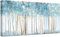 Blauer Nebliger Waldbaum Leinwand Bilder Mit Rahmen Wandbilder Wandkunst Bild auf Leinwand Malerei Poster Kunstdruck Foto Abstrakte Bild Wandposter Wohnzimmer Schlafzimmer Hotel Dekorationen 50x100cm