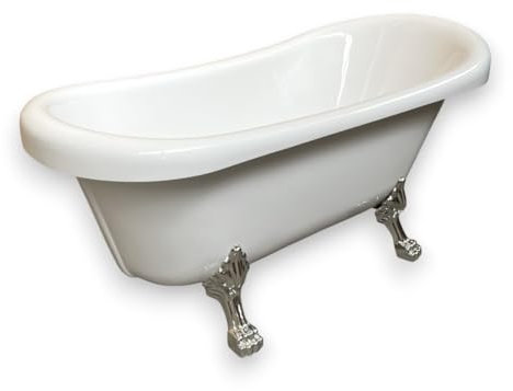 Baignoire ilôt Acrylique retrò 170 x 80 cm blanc pieds d'argent– Margherita