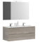IMPERIAL BAGNO - Hängender Badunterschrank für Doppelwaschbecken 120 cm Eiche Leder