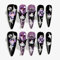 Sun&Beam Nails Handmade Press-on Nails Long Almond Stiletto Black Pink Kuromi 3D Y2K Design False Tips 10Pcs (#109 S)
