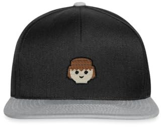 Spreadshirt Playmobil Figur Porträt Stick Snapback Cap, One Size, Schwarz/Grau