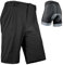 Wulibike Radhose Herren MTB Hose Kurz Fahrradhose Gepolstert 2 in 1 Mountainbike Shorts für Männer mit Polsterung Fahrrad Radfahrhose Reißverschlusstaschen Schwarz M