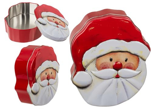 Out of the blue Metall-Gebäckdose, Weihnachtsmann, 15 x 18 x 6,5 cm