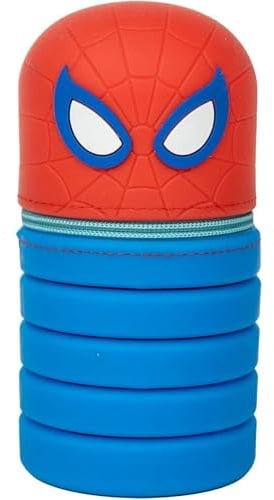 CERDÁ LIFE'S LITTLE MOMENTS Federmäppchen inspiriert von Spiderman – Rot – 6,5 x 19 x 6,5 cm – 100% Silikon – Original entworfen in Spanien, rot, Federmäppchen mit Spiderman-Motiv