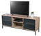 Meuble TV en Bois avec Grillage en métal Noir – 2 niches, Dimensions 150x40xH60 cm – Collection METALIX