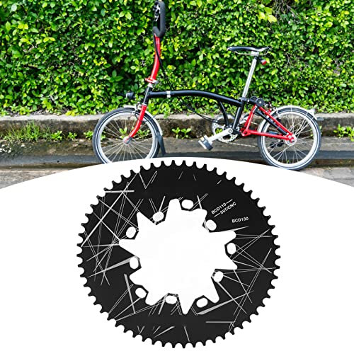 Plato ovalado de bicicleta, plato de disco ovalado de aleación de aluminio para bicicletas plegables de carretera 58T 110/130mm BCD