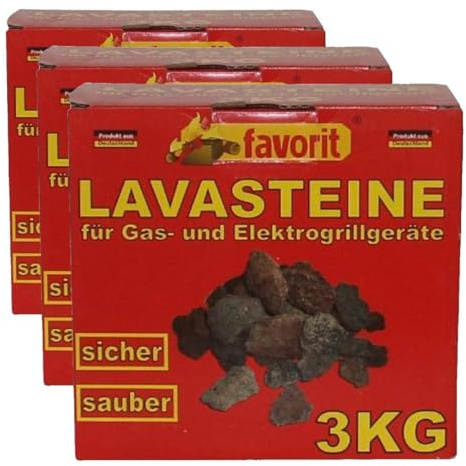 Favorit Pierre de Lave Barbecue gaz 3kg 3050 (Lot de 3)