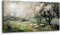 MHARTK66 Schafherde und Weiße Bäume Leinwand Bilder, 50x100 cm Groß Wandbilder Wohnzimmer Natürliche Landschaft Bild Aesthetic, Modern Wanddeko Kunstdruck Schlafzimmer Badezimmer Büro Esszimmer Küche