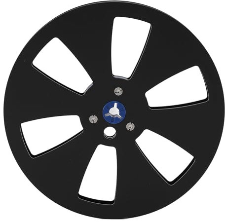 1/4 7 Inch Empty Tape Reel, 6 Hole Open Reel Sound Tape Empty Reel, Aluminum Alloy Take Up Reel to Reel Small Hub for TEAC Studer Opening Machine Parts for Recording (black)