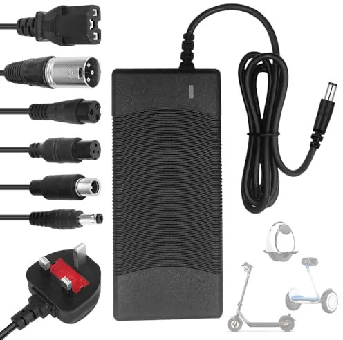 Universal Electric Charger With 6 Connections for Xiaomi Ninebot Scooter, Hoverboard, E-Bike and Mobility - UK 3 Pin