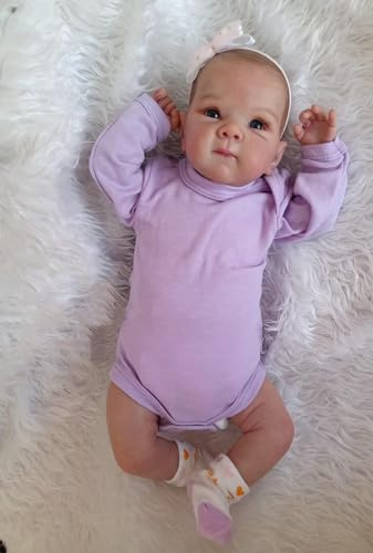 Zero pam Reborn Baby Vollsilikon Bettie 45CM, Reborn Puppen Lebensecht Reborns Baby Mädchen Mit Blaue Augen Puppe Wie Echtes Babys Newborn Puppe Reborn Babys Realistisch