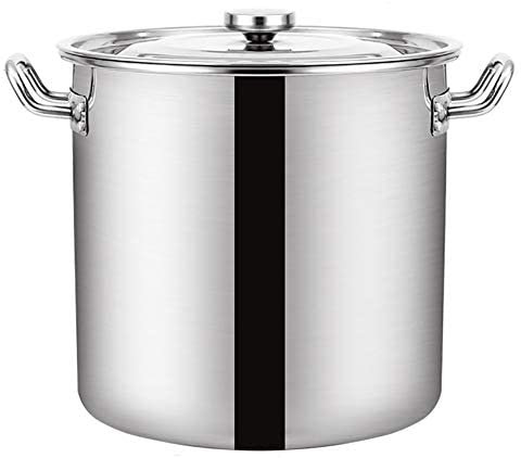OWOHYG Pentola per brodo/Secchio per zuppa, 12-90L, Commerciale, Secchio per zuppa in Acciaio Inossidabile 304, con Coperchio, Secchio per la conservazione dell'Acqua, per forne(90L)