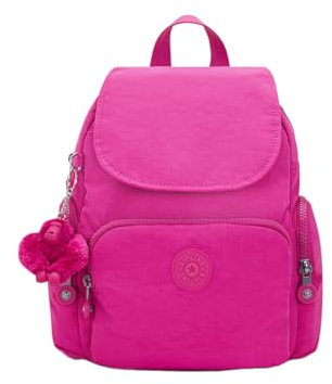 kipling Basic City Zip Mini Backpack Glowing Fuchsia