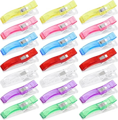Haoyaru große Nähklammer, Mehrzweck-Nähklammer, Mehrfarb-Quilting-Clip, Kunststoff-Clip, verwendet für Stoff Binden Quilting Handwerk Nähzubehör und Zubehör, 21-Stücke