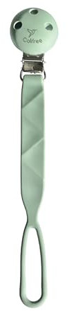 Colifree® - Chupetero, broche pinza todo Silicona para chupete, cadena chupete bebe extra flexible, sujeta chupete extra pinza, +0 meses para chupetes de anilla, Seguro y agradable al tacto