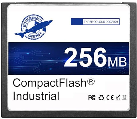 Dogfish 256MB Tarjeta de Memoria Compact Flash Industrial CF Memory Card Tipo I de Alto Rendimiento FAT16 para Equipos Industriales y Cámaras Digitales Antiguas