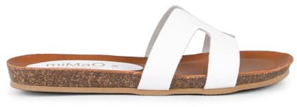 miMaO Sandalias Blancas de pala con plantilla de gel EU 42