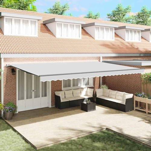 Vopese Toldo Retráctil Manual Antracita 6x3m, Resistente a UV, Estructura de Metal, para Exterior Modelo CJZJ-313234ES