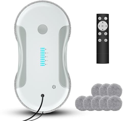 Fensterputzroboter, Fensterputzer Elektrisch mit 5800 Pa Saugleistung, Fensterroboter mit Mehrsprachenfunktion, Ai Kantenerkennungstechnologie Geeignet für Glatte Oberflächen