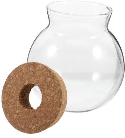 Gadpiparty Glas Terrarium mit Korkdeckel Transparentes Glas Kleine Pflanzenvase für Sukkulenten Farne Moos Hydroponik Fischglas und DIY mikrolandschaften Dekoratives Ökosystem für Zuhause