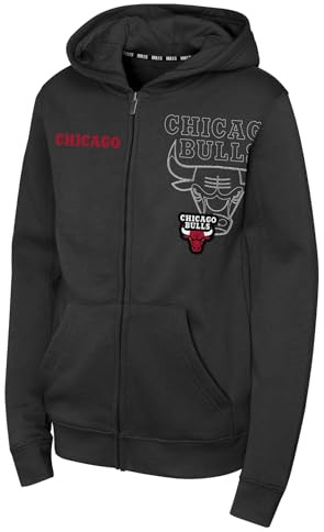 NBA Chicago Bulls Sweat à Capuche zippé Noir