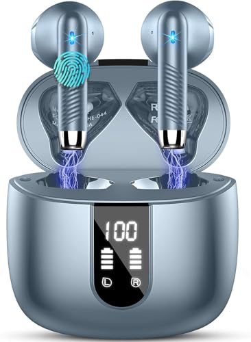 Drsaec Cuffie Bluetooth 5.4, 2026 Auricolari Bluetooth con 6D Stereo/6 ENC Mic,56Ore Cuffie Wireless In Ear Riduzione Rumore Cuffie Senza Fili IP7 Impermeabili Cuffiette per iOS/Android