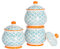 Nicola Spring Patterned Sugar Bowls with Lids - Blue - Pack of 3 - Porcelain Hand Printed Sugar Pot China Kitchen Salt Jar Seasoning Spice Storage Container