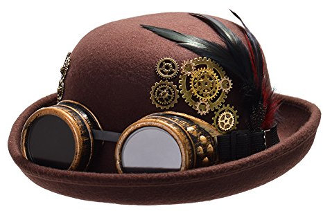 GRACEART Unisex Steampunk Hut Steampunk Zylinder Hut für Männer oder Frauen (DE/NL/SE/PL, Alphanumerisch, M, Style-16)