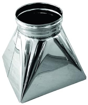 Tramoggia quadro x-tondo canna fumaria DN 140 tubo acciaio inox 316