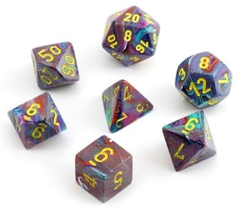 Chessex Festive 7-Die Set - Mosaic w/Yellow