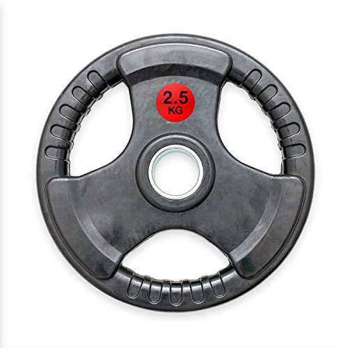 Viper Exercise Rubber Coated Weight Plates Tri-Grip 2.5 KG Weight lifting, Gym, Fitness, Squat, Bench Press, Deadlift Olympic 2 Hole Single Plate