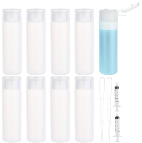 BENECREAT 8 Pack 50ml Morbido Tubo di plastica Trasparente Bottiglia Mini Tubo Crema Crema Shampoo Cover Flip Cover, Bianco