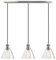 Yosoan Lighting Industrial Vintage Loft Bar Chandelier 3 Way Pendant Light Fittings Glass Shade,Hanging Cluster Ceiling 3 Lights Fixture for Kitchen Dining Room Living Room Restaurant (Brushed)