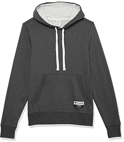 Champion Felpa con Cappuccio Originale in Pile Scamosciato, Carbone Heather, S Uomo