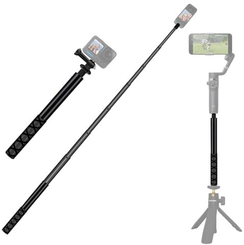 HAFOKO 150cm/59Unsichtbarer Selfie-Stick kompatibel mit Insta360 X5-X Erweiterung Stange kompatibel mit DJI Osmo 360 Action Kamera Handgerät Ausziehbar Einbeinstativ kompatibel mit DJI Osmo 7/6/5/4/3