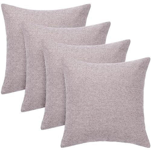 Selfitex 4er Sofakissen-Set mit Bezug und Füllkissen, Größe 40 x 40 cm, fein melierter Bezugstoff, superflauschig und weich, Couchkissen, Dekokissen (Monaco)
