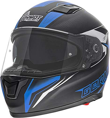 Germot GM 330 Dekor Helm Schwarz Matt/Blau L (59/60)