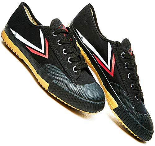 T.O.P ONE Kung Fu Martial Arts Parkour Shoes,Rubber Sole Sneakers-Black 45(Men 11|Women 12.5)