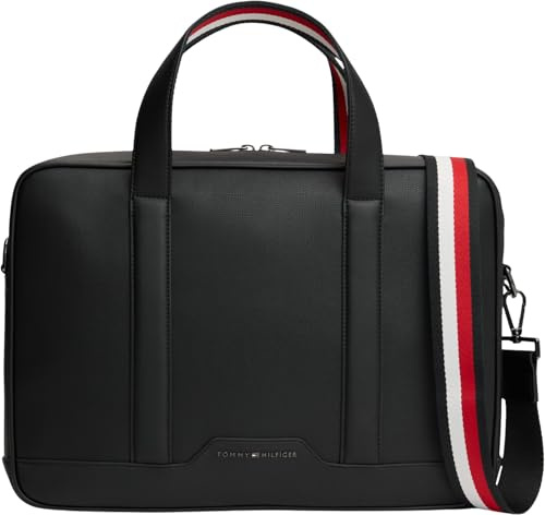 Tommy Hilfiger Men Th AM0AM14726 Sac d'ordinateur texturé Noir Taille unique