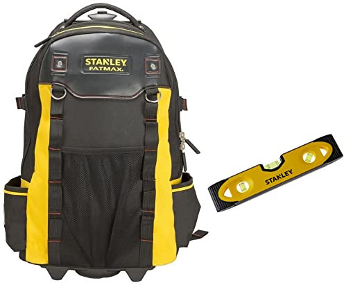 Stanley 1-79-215 Fatmax Backpack on Wheels & Shock Proof Torpedo Level 230 mm/9 Inch 0-43-511
