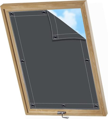AIYOUVM Rollos zum Bohren Einfache Montage schnell und einfach, Hitzeschutz Dachfenster Sonnenschutzrollo Außen für Windows Velux Roto Solarschutz Wärmereduzierung 61x94cm