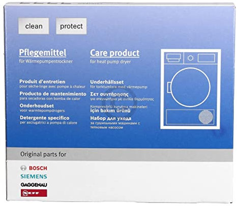 Kit di cura compatibile con BOSCH 00312111 detergente per asciugatrice pompa di calore con programma di cura 4 x 125 ml