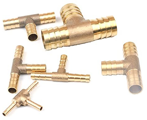 bzcemind 2 pcs T-Shirt en Laiton 3 Voies Connecteur Connecteur de cuivre Aquarium Air Pompe Air Adaptateur Raccords à gaz Tube Air Line Remise Joints de réparation,4mm