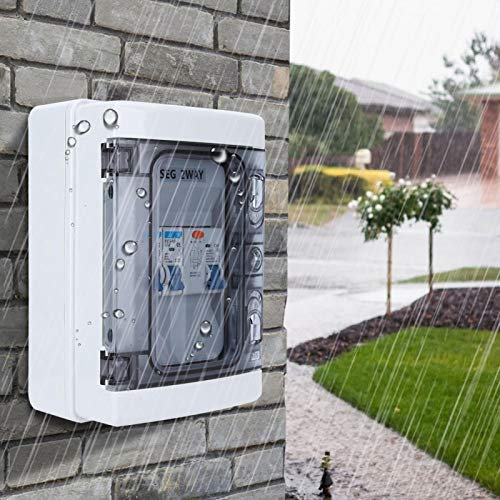 Consumer Unit Miniatur Circuit Breaker Panel, Ip65 Auslaufsicherer Leistungsschalter Universal Consumer Circuit Breaker Box Sicherungsplatine 40 A 30 MA RCD + 2 MCB (6 A + 32 A) mit Wasserdichtem Leck